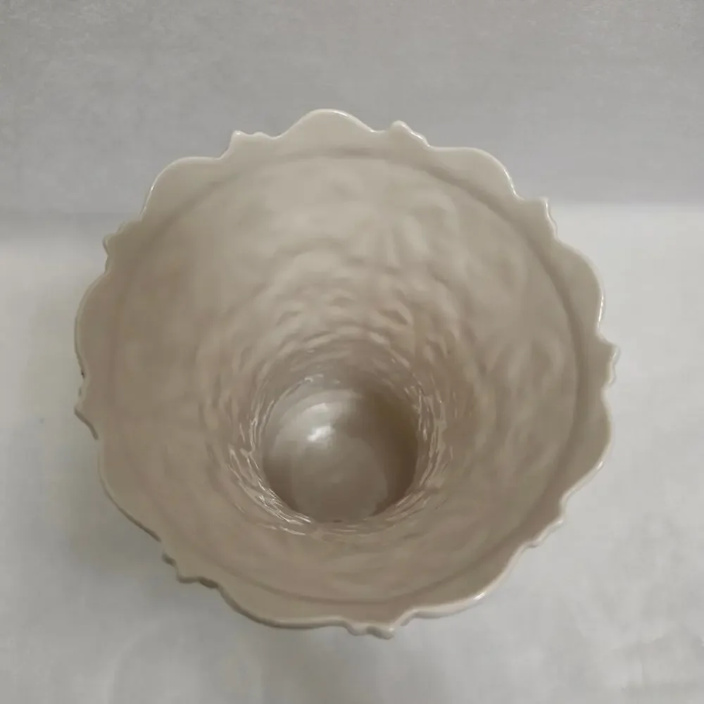 Lenox Ivory Vase Porcelain Embossed Design VINTAGE 11
